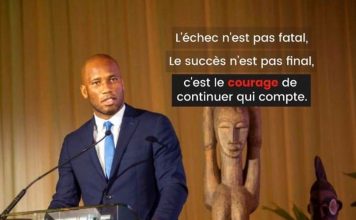 Election FIF: Drogba « L’échec n’est pas fatal, le succès n’est pas final, c’est le courage de continuer qui compte»